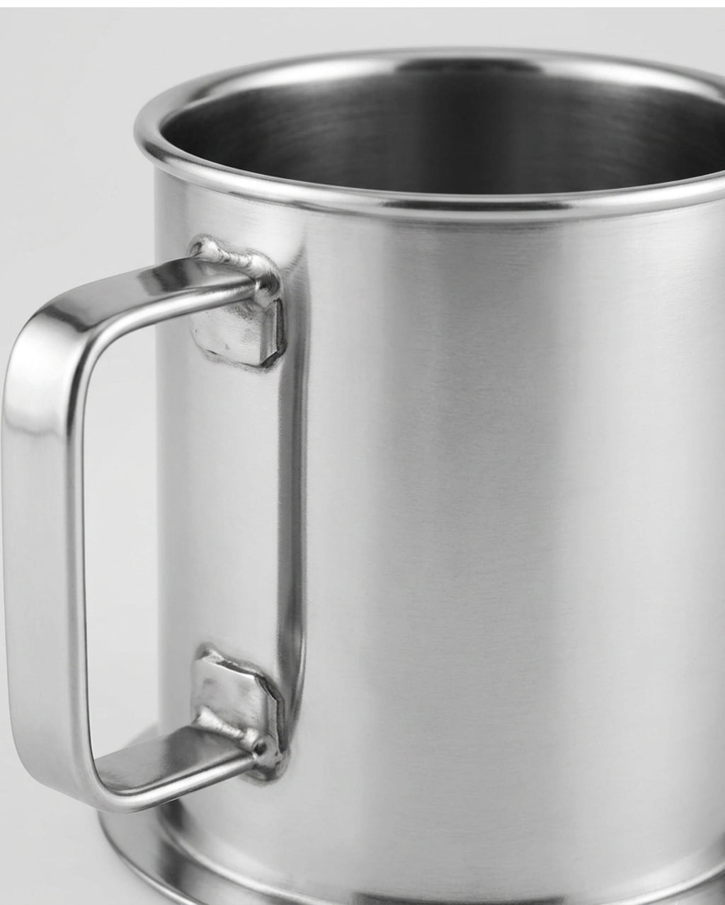 Fmxkb Handled Single-Wall Stainless Steel Beer Mug 18 oz Polished Steel - Detail view