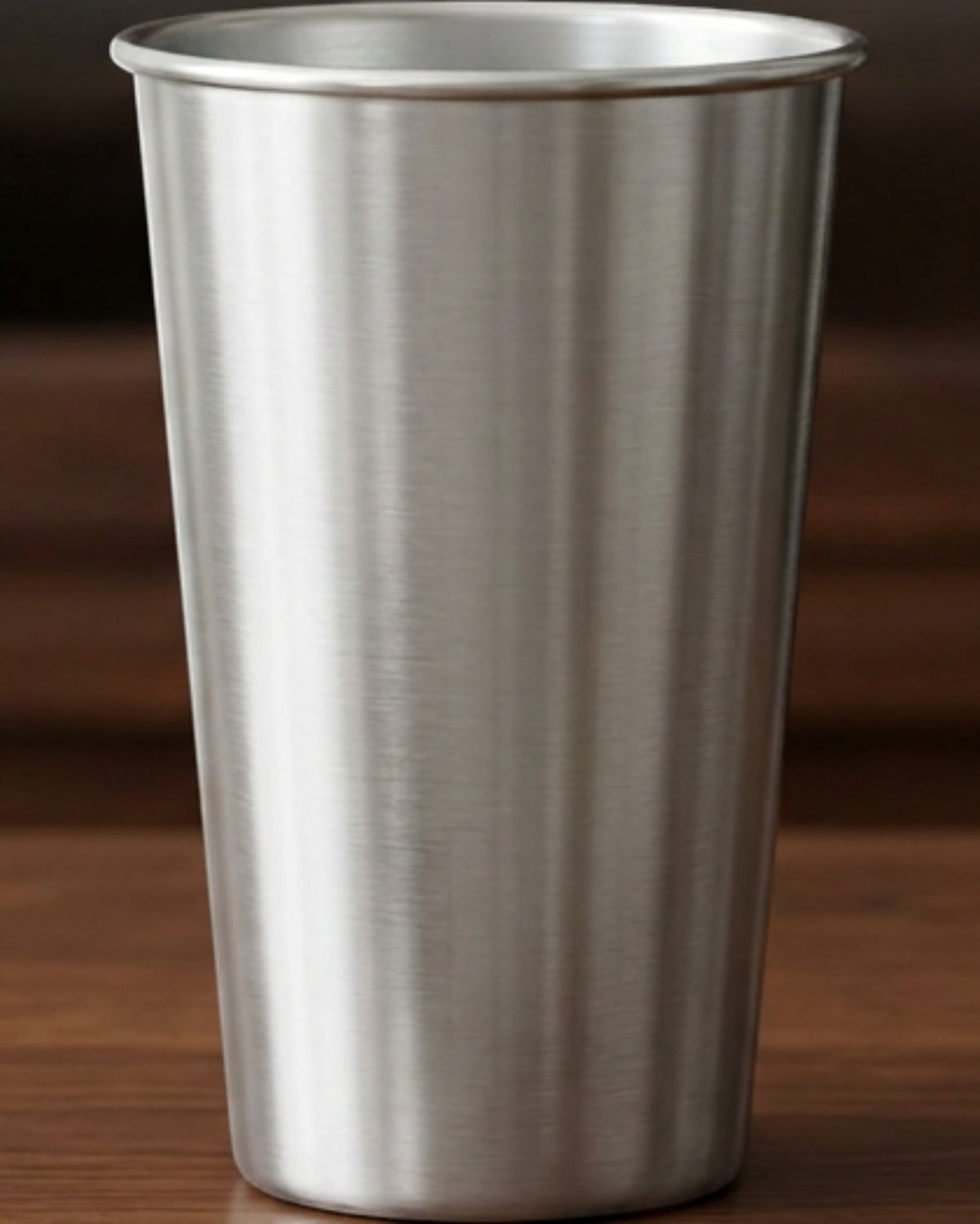 Fmxkb Straight Single-Wall Stainless Steel Pint Cup 16 oz Brushed Silver - Lifestyle view