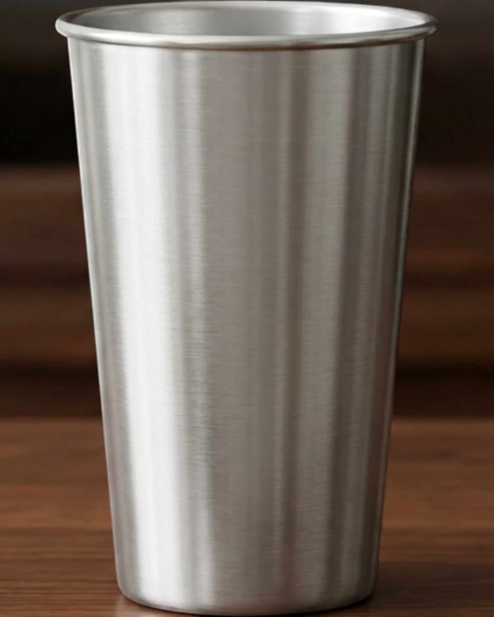 Fmxkb Straight Single-Wall Stainless Steel Pint Cup 16 oz Brushed Silver - Lifestyle view