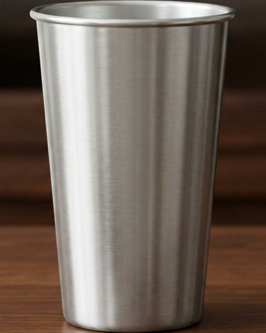Fmxkb Straight Single-Wall Stainless Steel Pint Cup 16 oz Brushed Silver - Lifestyle view